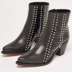 Christian Louboutin Black Croc Embossed and Leather With My Guitar Donna Boots Size 39.5