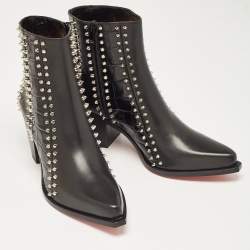Christian Louboutin Black Croc Embossed and Leather With My Guitar Donna Boots Size 39.5
