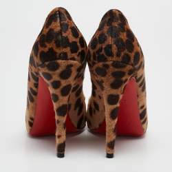 Christian Louboutin Brown Leopard Print Calf Hair Lady Claude Pumps Size 37.5