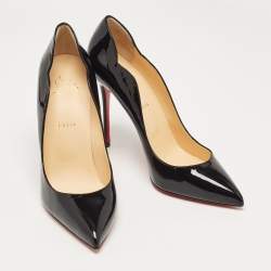 Pre Owned Christian Louboutin Black Patent Leather Hot Chick Pumps Size 41