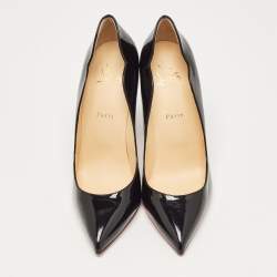 Pre Owned Christian Louboutin Black Patent Leather Hot Chick Pumps Size 41