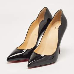 Pre Owned Christian Louboutin Black Patent Leather Hot Chick Pumps Size 41