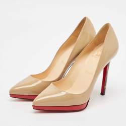 Christian Louboutin Beige Leather Pigalle Plato Pumps Size 36