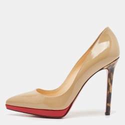 Christian Louboutin Beige Leather Pigalle Plato Pumps Size 36