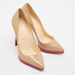 Christian Louboutin Beige Leather Pigalle Plato Pumps Size 36