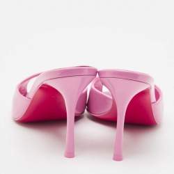 Pre Owned Christian Louboutin Pink Patent Leather Me Dolly Slide Sandals Size 37