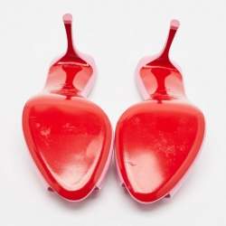 Pre Owned Christian Louboutin Pink Patent Leather Me Dolly Slide Sandals Size 37