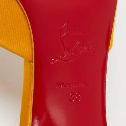 Christian Louboutin Yellow Satin Me Dolly Slide Sandals Size 38