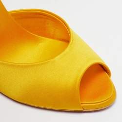 Christian Louboutin Yellow Satin Me Dolly Slide Sandals Size 38