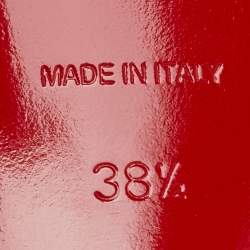 Pre Owned Christian Louboutin Transparent PVC Crystal Embellished Spikaqueen Ankle Strap Sandals Size 38.5