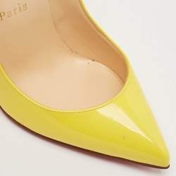 Pre Owned Christian Louboutin Yellow Patent Leather Pigalle Follies Pumps Size 36