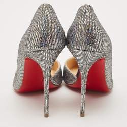 مملوكة مسبقًا Christian Louboutin Silver Glitter Iriza Disco D'orsay Pumps Size 41