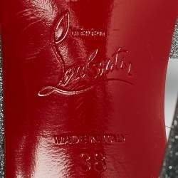 Pre Owned Christian Louboutin Sliver Glitter Emilie 100 Slingback Sandals Size 38