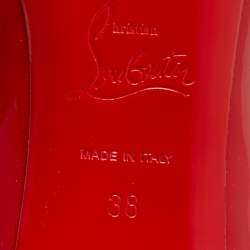 Pre Owned Christian Louboutin Red Patent Leather Kate Pointed Toe Pumps Size 38