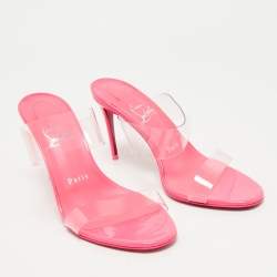 Christian Louboutin Transparent PVC Just Nothing Slide Sandals Size 37
