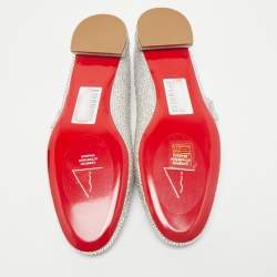 Christian Louboutin Silver Strass Sweet Jane Ballet Flats Size 40