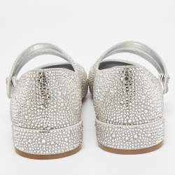 Christian Louboutin Silver Strass Sweet Jane Ballet Flats Size 40