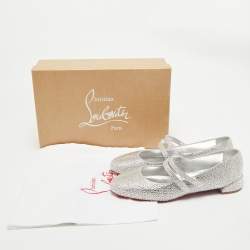 Christian Louboutin Silver Strass Sweet Jane Ballet Flats Size 40