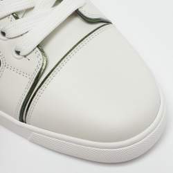 Christian Louboutin White/Green Leather Fun Vieira Sneakers Size 41