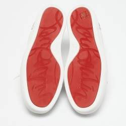 Christian Louboutin White/Green Leather Fun Vieira Sneakers Size 41
