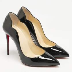 Christian Louboutin Black Patent Leather Hot Chick Pumps Size 38.5