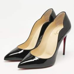 Christian Louboutin Black Patent Leather Hot Chick Pumps Size 38.5