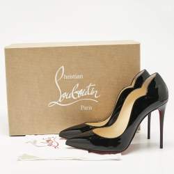 Christian Louboutin Black Patent Leather Hot Chick Pumps Size 38.5
