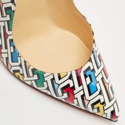 Christian Louboutin Multicolor Printed Patent Leather Hot Chick Pumps Size 37.5