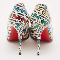 Christian Louboutin Multicolor Printed Patent Leather Hot Chick Pumps Size 37.5