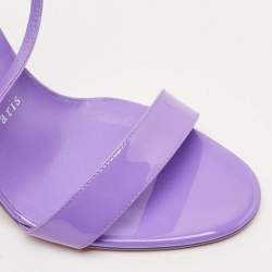 Pre Owned Christian Louboutin Purple Patent Leather Lipgloss Ankle Strap Sandals Size 38