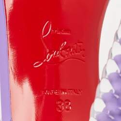 Pre Owned Christian Louboutin Purple Patent Leather Lipgloss Ankle Strap Sandals Size 38