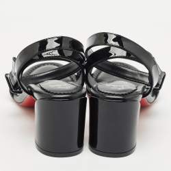 Pre Owned صندل كريستيان لوبوتان جلد براء أسود ميس سابينا مقاس 38