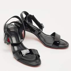 Pre Owned صندل كريستيان لوبوتان جلد براء أسود ميس سابينا مقاس 38