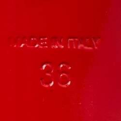 Pre Owned Christian Louboutin Black/Transparent Satin and PVC Nosy T-Strap Sandals Size 36