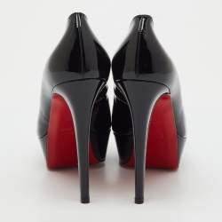 Pre Owned Christian Louboutin Black Patent Leather Bianca Platform Pumps Size 40