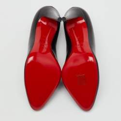 Pre Owned Christian Louboutin Black Leather Miss Zorra Pumps Size 40