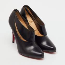 Pre Owned Christian Louboutin Black Leather Miss Zorra Pumps Size 40