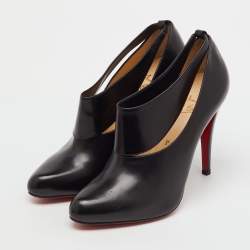 Pre Owned Christian Louboutin Black Leather Miss Zorra Pumps Size 40