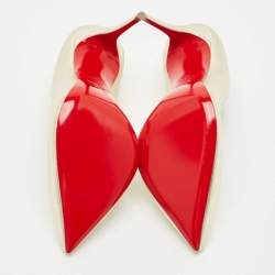 Pre Owned Christian Louboutin Gold Leather Hot Chick Pumps Size 39