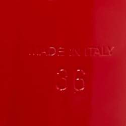 Pre Owned حذاء كعب عالي كريستيان لوبوتان بيغال بلاتو جلد بُني لامع مقاس 36