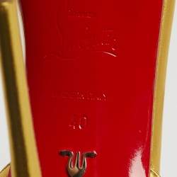 Pre Owned Christian Louboutin Gold Leather Loubi Queen Sandals Size 40