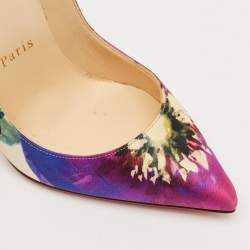 مملوكة مسبقًا حذاء كعب عالي كريستيان لوبوتان قماش متعدد الألوان بيغال مقاس 36