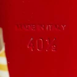 Pre Owned Christian Louboutin Yellow/White Stripes Patent Leather Pigalle Follies Pumps Size 40.5