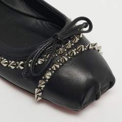 Pre Owned حذاء فلات باليه كريستيان لوبوتان لا ماسين جلد أسود مقاس 37.5