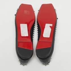 Pre Owned حذاء فلات باليه كريستيان لوبوتان لا ماسين جلد أسود مقاس 37.5