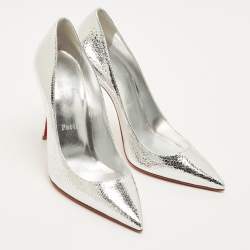 مملوكة مسبقًا Christian Louboutin So Kate Size 38 Silver Leather Pumps