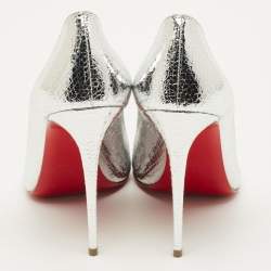 مملوكة مسبقًا Christian Louboutin So Kate Size 38 Silver Leather Pumps