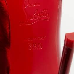 Pre Owned Christian Louboutin Hot Chick Size 38.5 Red Patent Leather Pumps