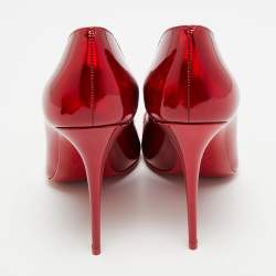 Pre Owned Christian Louboutin Hot Chick Size 38.5 Red Patent Leather Pumps