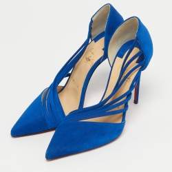 Pre Owned Christian Louboutin Antinorina Size 36 Blue Suede Pumps
